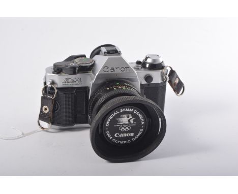 Canon AEI Program camera, accessories and bag.