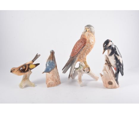 Goebel model of a hawk, 24cm, other Geobel bird models, Royal Doulton 'Thank You' HN3390, and Wedgwood, 'Little Bo Peep'.