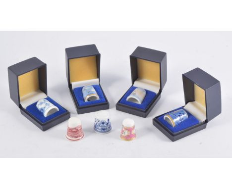 A collection of thimbles, Bing & Grondahl, Wedgwood, Royal Doulton crystal, Caithness, Royal Worcester, Spode, Hammersley, Qu