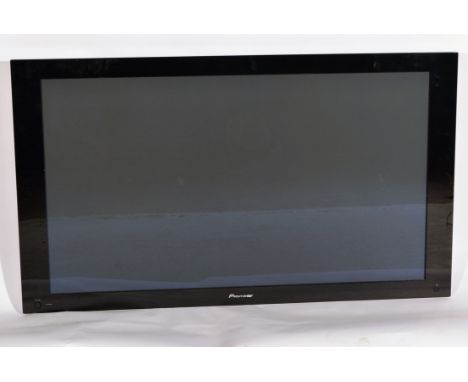 Pioneer television, 50inch screen, together with a Pioneer RW DVD recorder, a Pioneer Media receiver and wall mounting plate.