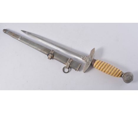 German Luftwaffe style dagger, with scabbard, (a.f.), 42.5cm overall.