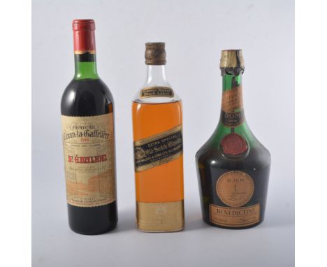 Johnnie Walker Extra Old Scotch Whisky (Black Label), circa 1970 bottling; Chateau Canon la Caffeliere St Emilion Grand Cru, 