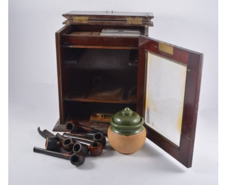 Smokers cabinet, four musical boxes, Imperial typewriter.