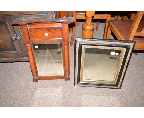 A 19th Century mahogany pier glass, the inverted breakfront top above a plain frieze and bevelled mirror panel; together with