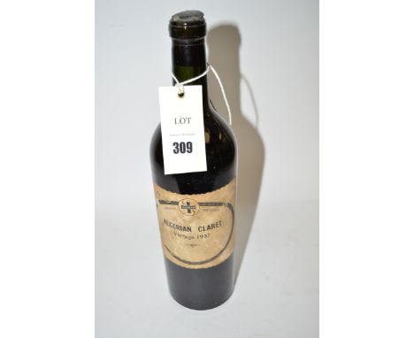 A single bottle of vintage Algerian Claret, 1937.