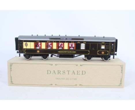 Darstaed - A boxed Darstaed 'Trains De Luxe' O Gauge tinplate 'Golden Arrow' Pullman Parlour Brake 3rd Coach ' 'Montana' in u