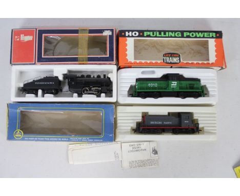 Lima - AHM - Life-Like Trains - 3 x HO Scale locos, an EMD SW-1 Diesel in Southern Pacific livery # 5014C, an Alco C-415 # 08