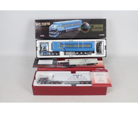 Corgi - 2 x boxed limited edition Trucks in 1:50 scale, a Scania 113/143 Fridge in Thomas Gibb's livery number 640 of only 20