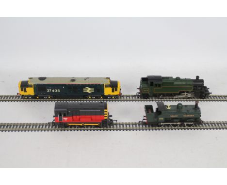Hornby - Lima - 4 unboxed OO Gauge locos, a Class 37 Diesel Electric, a Class 08 Diesel Shunter, a Class 3 2-6-2 tank engine 