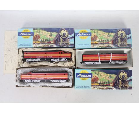 Athearn - 3 x boxed OO Gauge models, an Alco PB1 Diesel loco, dummy loco and wagon in Southern Pacific livery #3306, # 3326, 