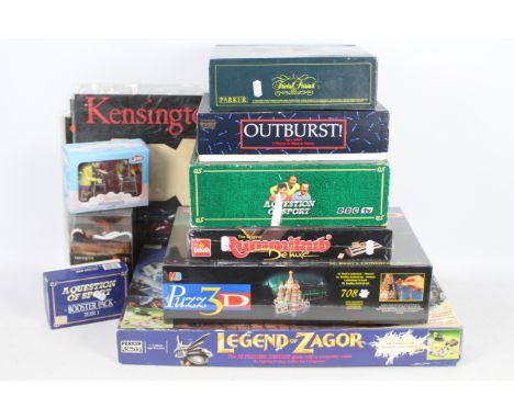 A collection of eight board games to include - Legend of Zagor by Parker - A Question of Sport by BBC with Booster pack - Out