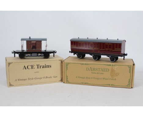 Darstaed, ACE Trains - Two boxed O gauge tinplate Brake Vans. Lot consists of ACE Trains G4/1L 3 rail only with lighting Brak