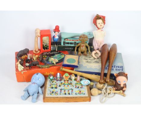 Britains - Chad Valley - Roddy Dolls - A collection of vintage toys including a boxed Escalado game, a bag of Britains animal