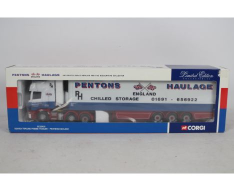 Corgi - A limited edition 1:50 scale Scania Topline Fridge Trailer in Pentons Haulage livery number 2183 of only 3100 produce