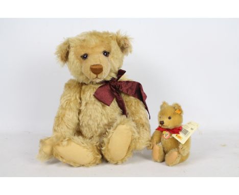 Steiff Teddy Bears  An unboxed Steiff Golden Mohair bear with growler 'Millenium' #670374 Bear measures 43cm and is jointed. 