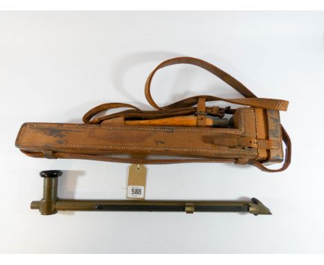 A First World War French periscope by R and J Beck Ltd dated 1918 in its original leather carrying case with straps and handl