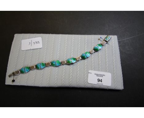 Silver &amp; enamel bracelet