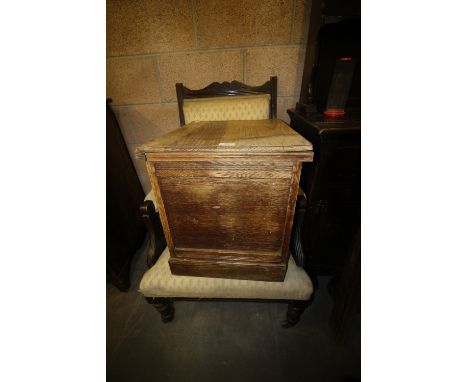 Oak commode &amp; Edwardian armchair