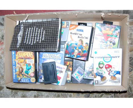 One tray containing a large quantity of mixed vintage video games to include Sega Megadrive, Snes, Nintendo 64, Gameboy and v