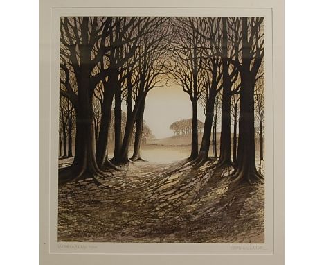 Kathleen Caddick - Woodland edge, lithograph, signed, titled and numbered in pencil to the margin 151/250, 40x36cm