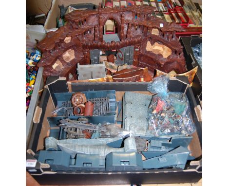 One box containing a quantity of Lord of the Rings plastic figures, playsets and gift sets, unchecked for completeness togeth