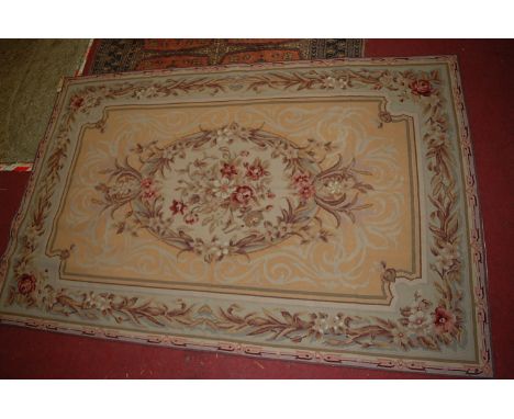 A French floral embroidered tapestry wall hanging, 175 x 118cm