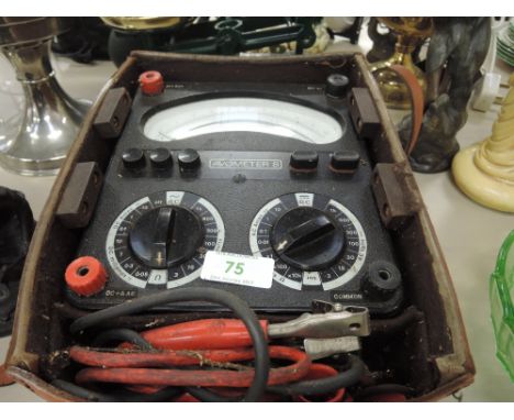 A vintage Avometer 8 in leather case