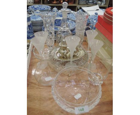 A selection of glassware, decanter, bowls, vases etc