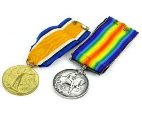 Two First World War medals, awarded to a Private H Forman of the Army Service Corp, the 14-18 medal and the Victory medal.