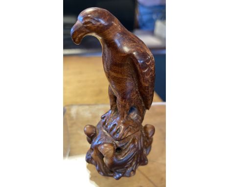 Chinese Wooden Carved Netsuke Figure of Eagle 8.5 cm H
