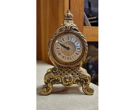 1930's German Splendex Brass Mantel Clock - Bouille shape