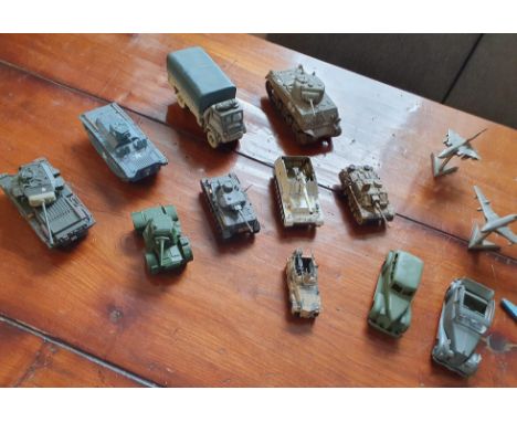 Vintage Metallic Army Military Vehicles Toys &amp; Aeroplanes
