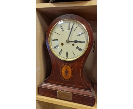 Large Antique Philippe Haas &amp; Sohne Inlaid Wood Mantel Clock