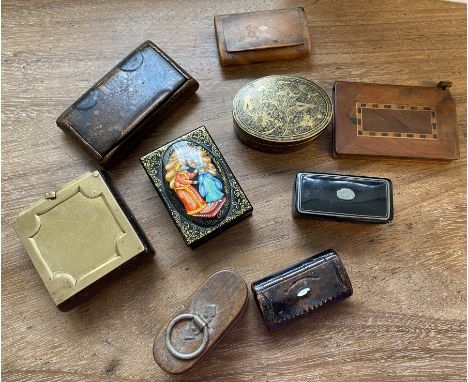 Set of Nine Antique Trinket &amp; Snuff Boxes inc Tortoiseshell