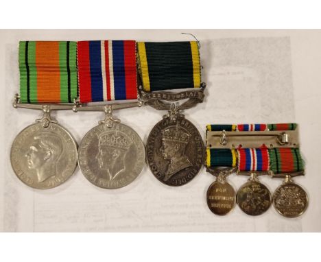 WWII Medal Set inc Territorial Army Efficiency Medal for a Lieutenant H L Cook of R Lincoln Regiment