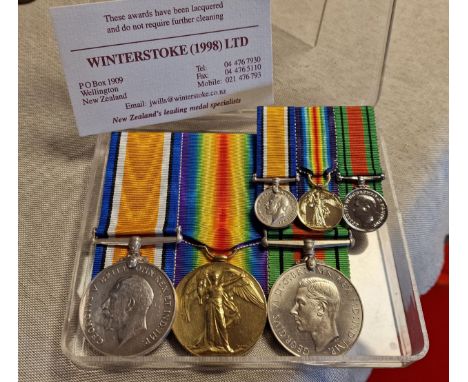 WW1 Army Service Medals &amp; Miniatures for a Private J (Eric) Clark - T-312370 A.S.C. in excellent condition - Militaria In