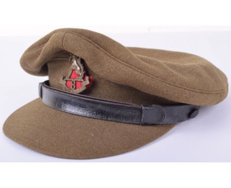 WW2 Indian Army 8th Punjab Regiment Officers Service Dress Cap, fine example complete with bronzed regimental cap badge havin