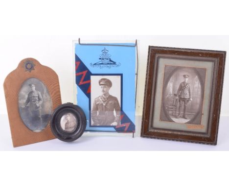 4x WW1 Photographs of Casualty Interest, including a glazed photograph of British officer of the Royal Artillery inked to the