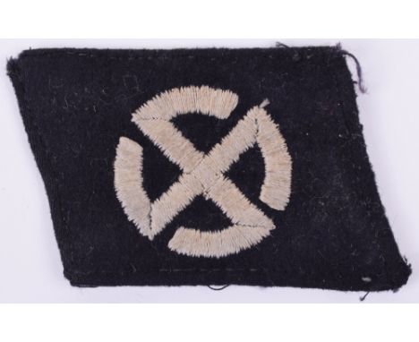 Waffen-SS 11th SS-Freiwillingen-Panzer-Grenadier-Division Nordland Enlisted Mans Tunic Collar Patch, cog wheel swastika symbo