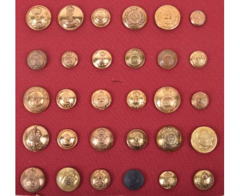 30x Indian Army Tunic Buttons, being a fine selection from various regiments and periods including 16th Lucknow Regiment, 21s