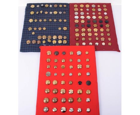 3x Boards of British Military Tunic Buttons, good selection of large and small type tunic buttons from various periods and re