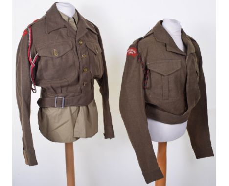 Queen Alexandria’s Royal Army Nursing Corps Officers Battle Dress Blouse, being a 1949 pattern example with embroidered grey 