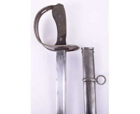 Rare Turkish P.1909 WW1 Cavalry Troopers Sword, German made, pipe-back, 84cms double-edged blade, sharpened for active servic