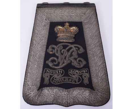 Victorian North Somerset Yeomanry Officers Full Dress Sabretache, fine example of the bullion embroidered Victorian crowned V