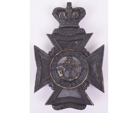 Victorian 1st Surrey Rifles Other Ranks Helmet Plate, blackened crowned Maltese cross with regimental details to circlet and 
