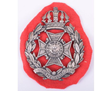 17th County of London Regiment Cross Belt / Pouch Badge, cast white metal example with crowned laurel wreath, Maltese cross t