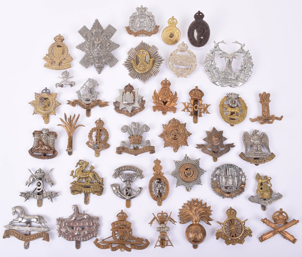 37x British Infantry, Cavalry & Corps Cap Badges, including all brass ...