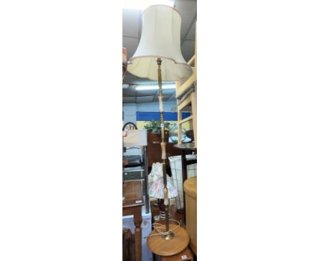 BRASS REEDED AND ONYX LAMP STANDARD 