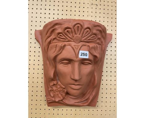 TERRACOTA EFFECT ART NOUVEAU FACE MASK PLANTER 