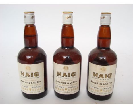 Three bottles of Haig Gold Label blended Scotch whiskey, 75cl. 